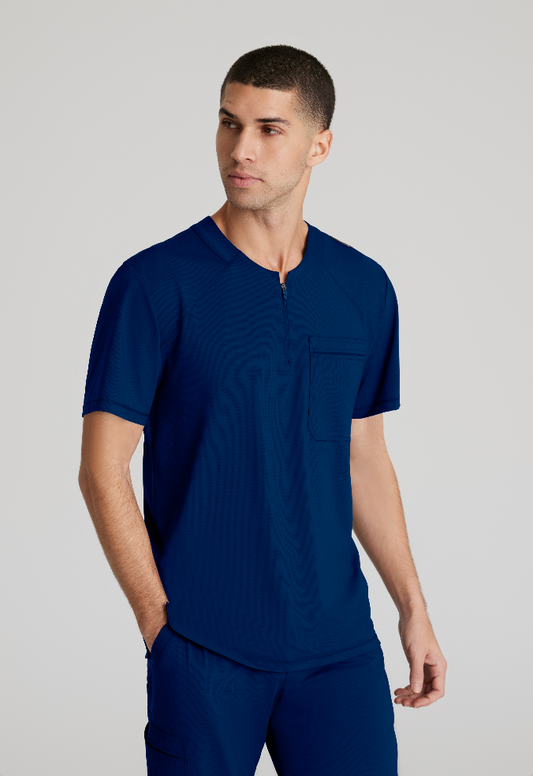 Flex Single Pocket Curved Neck Scrub Top