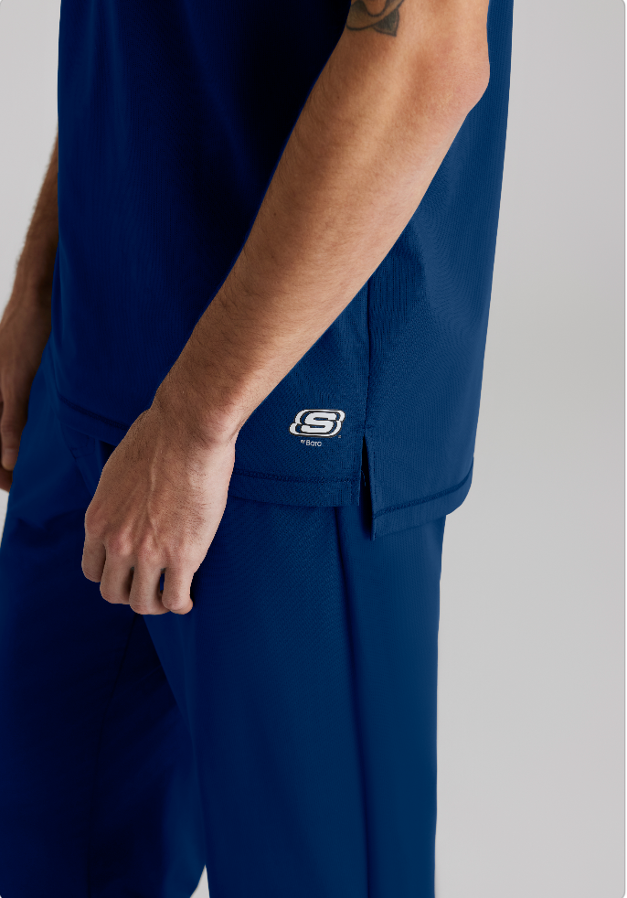 Flex Single Pocket Curved Neck Scrub Top