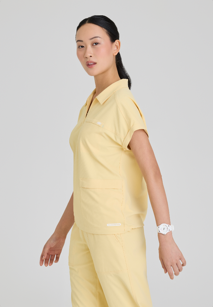 Charlie 3-Pocket Shirt Collar Dolman Sleeve Top